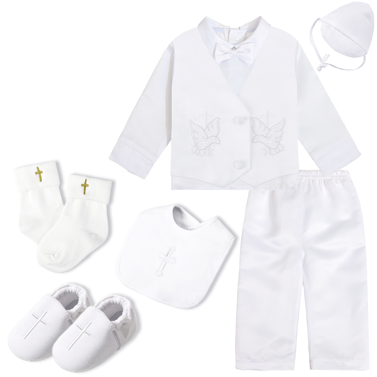 Baby Boy Suit Set Baptism - Bé Bé Trai Lễ Rửa Tội