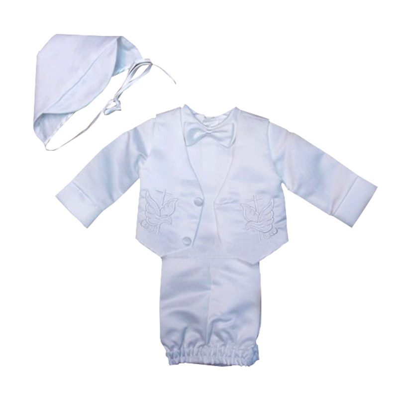 Baby Boy Suit Set Baptism - Bé Tập Đi Bé Trai Trắng