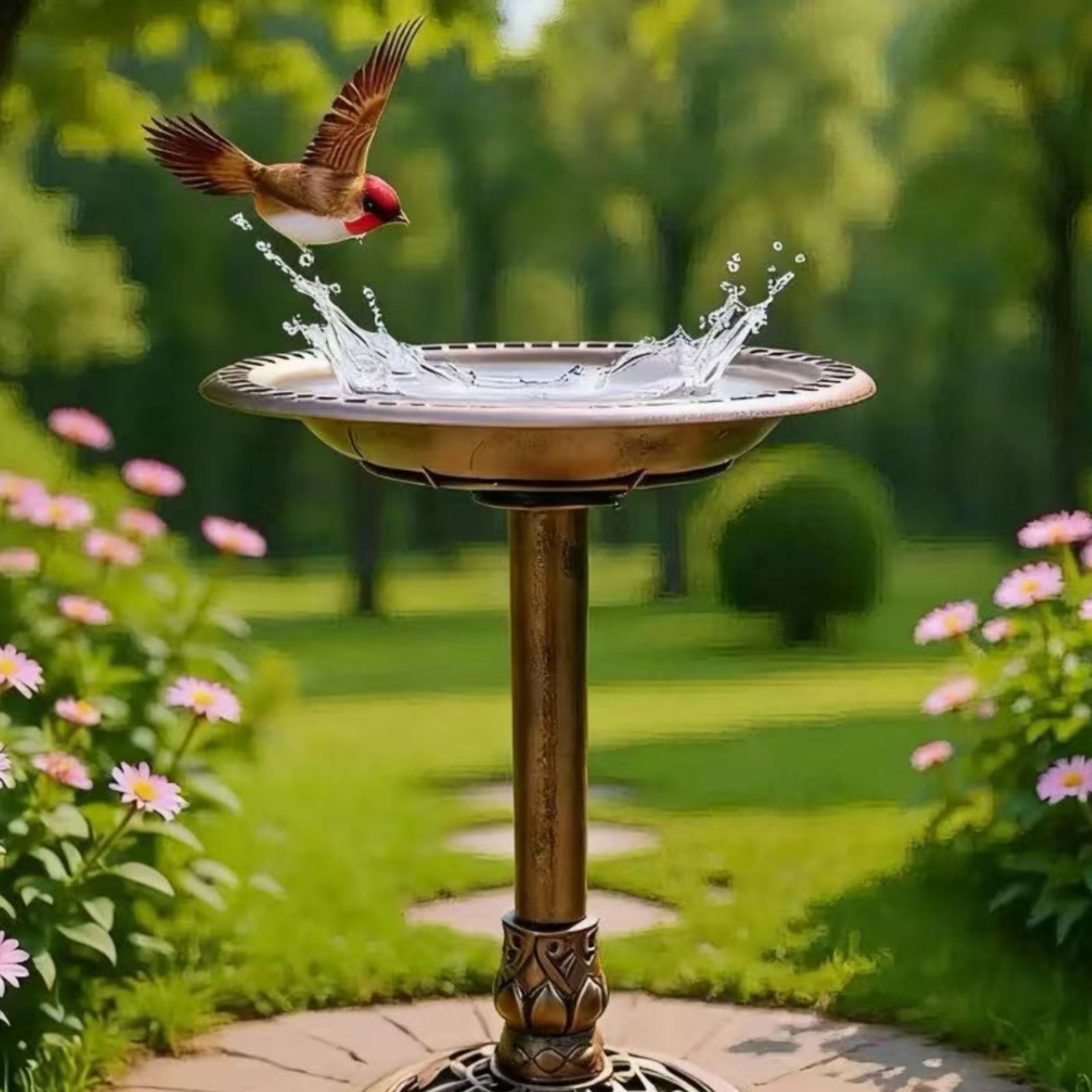 Bird Bath Bowl with Ground Sta - đánh giá và giá Feeding