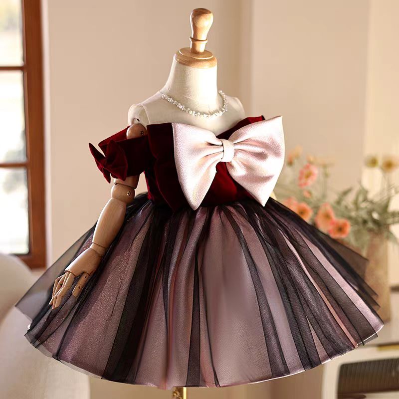 Jill Wish J464 Elegant Burgund - đánh giá và giá Toddler Girl Tulle Party Dress