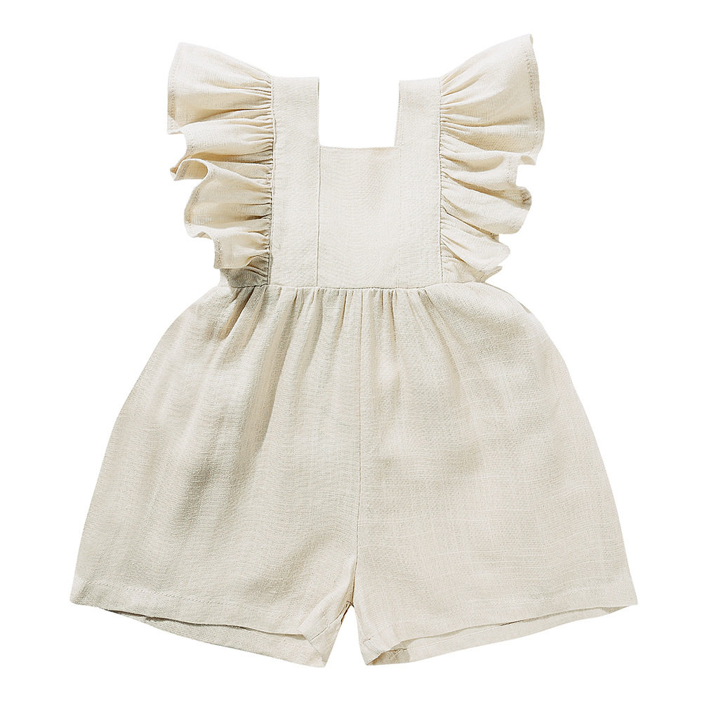 Summer Baby Clothes Unisex Gir - đánh giá và giá Baby Summer Linen Sleeveless Jumpsuit