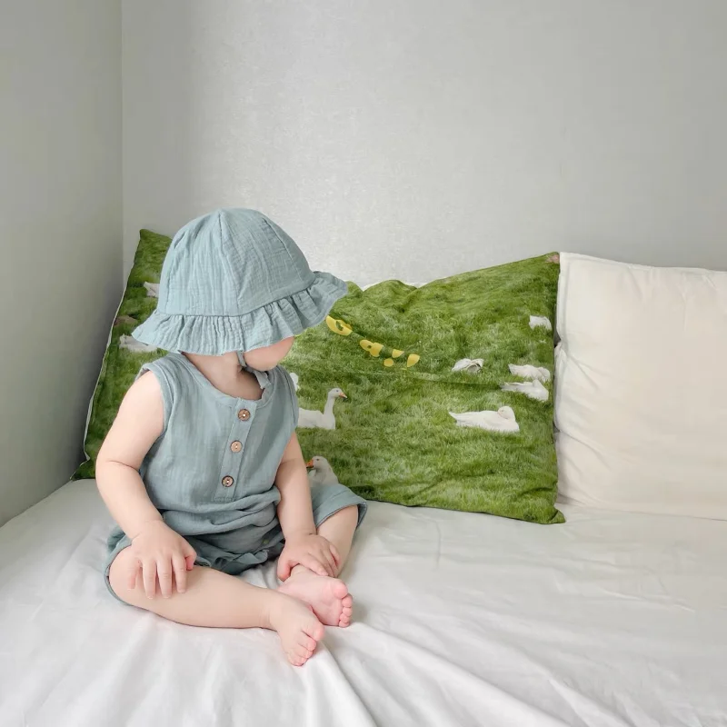 2Pcs/Set Baby Summer Clothing  - đánh giá và giá Baby Summer Linen Sleeveless Jumpsuit